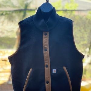 CARHARTT WOMEN'S RELAXED FIT SHERPA FLEECE PULLOVER SNAP VEST [OV4995-W] (XXL)